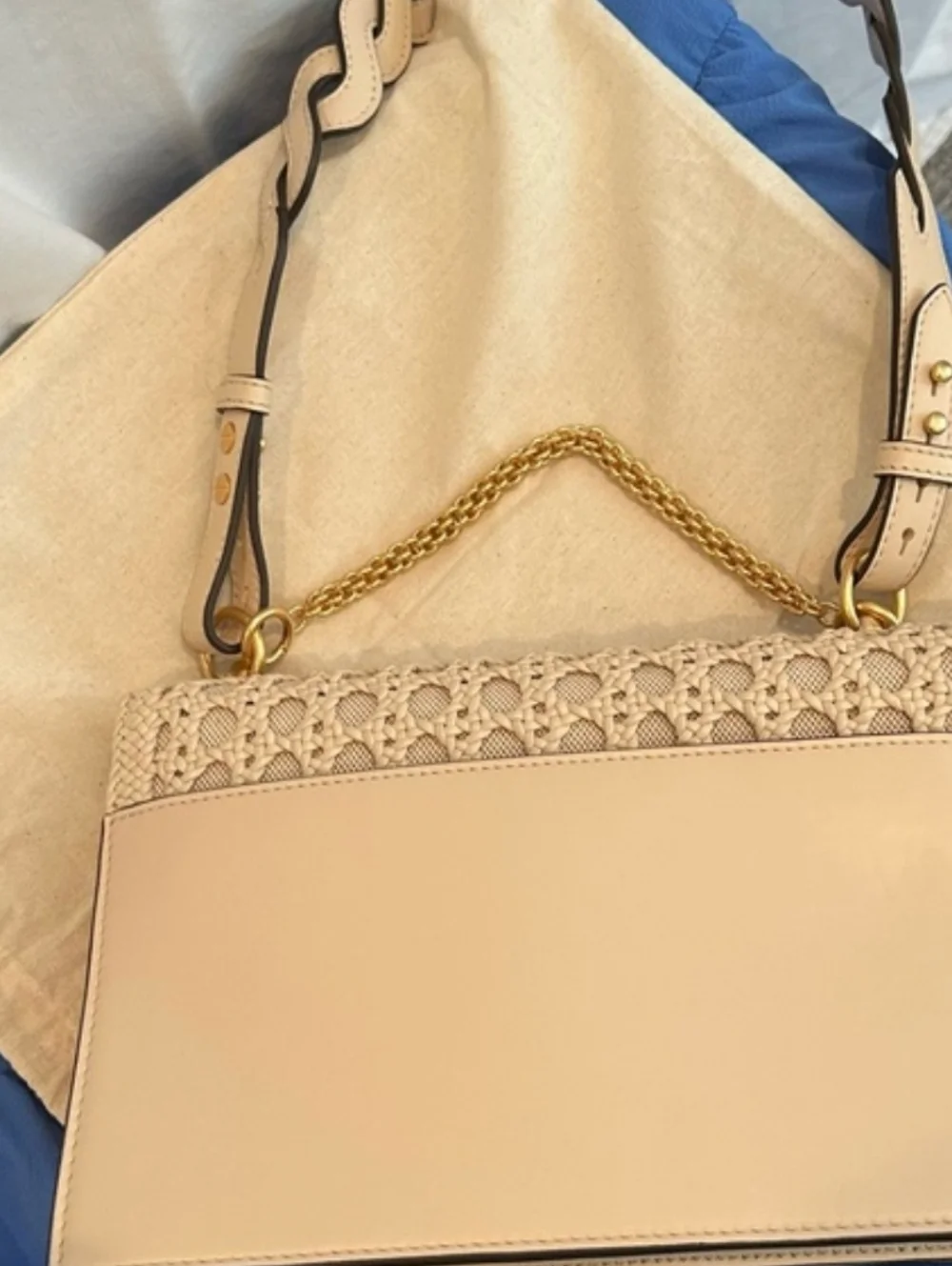 Tory Burch MILLER BASKETWEAVE SHOULDER BAG